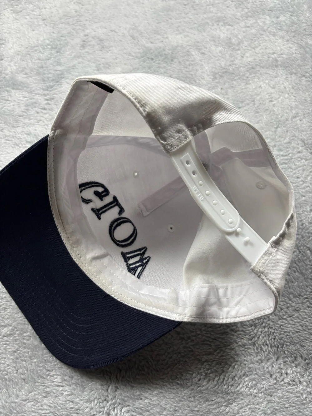 GLOW Embroidered Two-Tone Baseball Cap - White & Navy